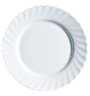 Assiette plate rond blanc verre opal Ø 27,3 cm Trianon Arcoroc