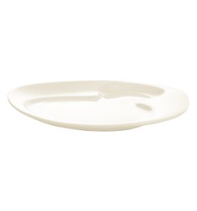Assiette plate ovale ivoire porcelaine vitrifiée 24,3x19,9 cm Nabur Rak