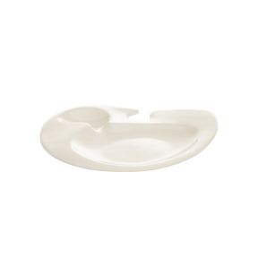 Assiette cocktail ovale ivoire porcelaine vitrifiée 22,7x18,6 cm Nabur Rak