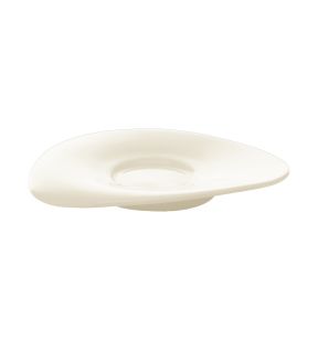 Sous-tasse à expresso ovale ivoire porcelaine vitrifiée 15,5 cm Nabur Rak