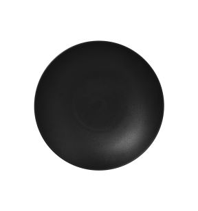 Diep randloos bord rond zwart verglaasd Neo Fusion Rak