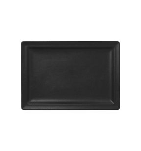 Assiette plate rectangulaire noir porcelaine vitrifiée 33,6x23,2 cm Neo Fusion Rak