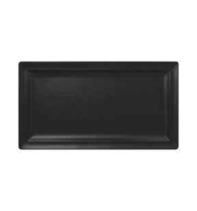 Assiette plate rectangulaire noir porcelaine vitrifiée 38,5x21 cm Neo Fusion Rak
