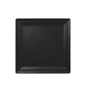 Assiette plate carré noir porcelaine vitrifiée 30,3x30,3 cm Neo Fusion Rak