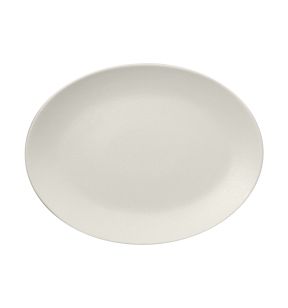 Plat ovale Blanc sable porcelaine vitrifiée 36 cm Neo Fusion Rak