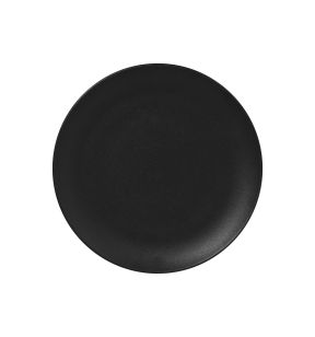 Assiette plate rond noir volcano porcelaine vitrifiée Ø 15 cm Neo Fusion Rak