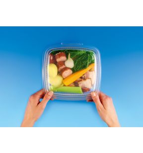 Bakje met deksel rechthoekig doorzichtig 223x292x46 mm 150 cl Alphaform (20 eenheden)