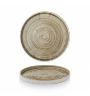 Assiette à bord droit rond antic taupe porcelaine vitrifiée Ø 21 cm Stonecast Patina Churchill