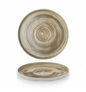Assiette à bord droit rond antic taupe porcelaine vitrifiée Ø 26 cm Stonecast Patina Churchill