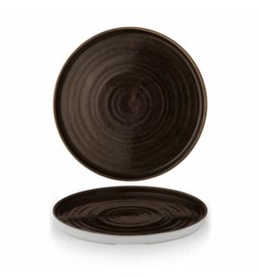 Assiette à bord droit rond iron black porcelaine vitrifiée Ø 26 cm 22,9 cm Stonecast Patina Churchill