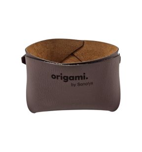 Mand vierkant chocoladebruin PVC xx8 Origami Sonolys