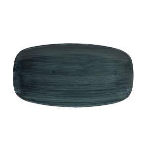 Assiette plate rectangulaire Rustic Teal porcelaine vitrifiée 35,5x18,9 cm Stonecast Patina Churchill