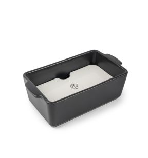 Plat à four rectangulaire noir porcelaine Ø 23,8 cm 12,4 cm Appolia Peugeot Saveurs