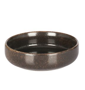 Coupelle à bord droit rond brun porcelaine Ø 15 cm Airain Astera