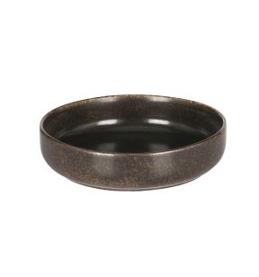 Assiette à bord droit rond brun porcelaine Ø 20 cm Airain Astera