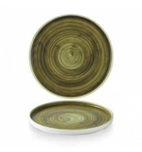 Assiette à bord droit rond olive porcelaine vitrifiée Ø 26 cm Stonecast Patina Churchill