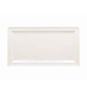 Assiette plate rectangulaire ivoire porcelaine vitrifiée 38,5x21 cm Playa Rak