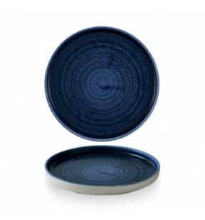 Assiette à bord droit rond ultramarine porcelaine vitrifiée Ø 21 cm Stonecast Patina Churchill