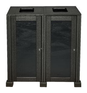 2-strooms selectief sorteerstation aluminium 160 L carbonzwart Probbax