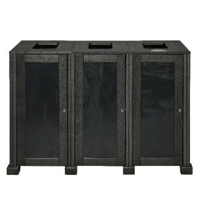 3-strooms selectief sorteerstation aluminium 240 L carbonzwart Probbax