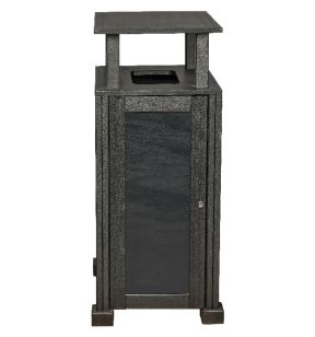 1-strooms selectief sorteerstation met dak aluminium 80 L carbonzwart Probbax