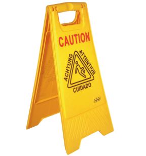 Panneau avertissement sol glissant rectangulaire jaune 28 cm Probbax