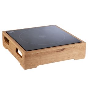Plaque induction avec base bois verre 39x39x10 cm Valo Aps