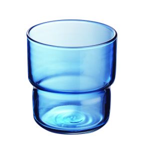 Lage beker blauw glass gehard 22 cl Log Brush Arcoroc