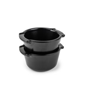 Plat à four rond noir porcelaine Ø 11 cm Appolia Peugeot Saveurs