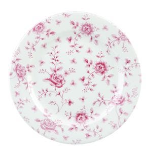 Assiette plate rond Rose Chintz Cranberry porcelaine Ø 30,5 cm Vintage Prints Churchill