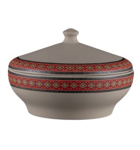 Soupière avec couvercle rond baantna argila Décor Utsav porcelaine Ø 23,7 cm Earth Rak