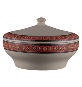Soupière avec couvercle rond baantna argila Décor Utsav porcelaine Ø 27,2 cm Earth Rak