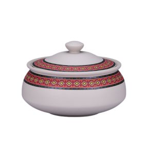 Bol avec couvercle rond baantna argila Décor Utsav porcelaine Ø 18,5 cm Earth Rak