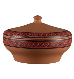 Soupière avec couvercle rond baantna argila Décor Utsav porcelaine Ø 27,2 cm Earth Rak