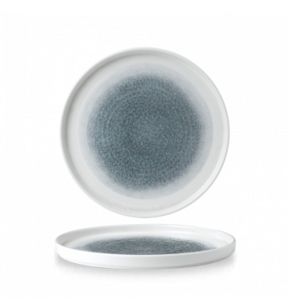 Assiette à bord droit rond bleu porcelaine vitrifiée Ø 26 cm Raku Churchill