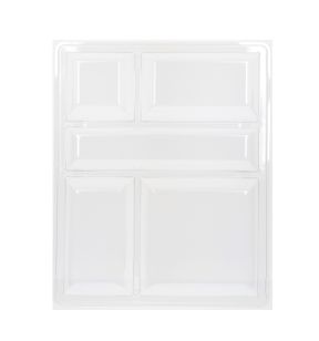 Deksel voor maaltijdbakje rechthoekig doorzichtig plastic xx4.6