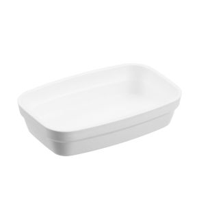 Ravier rectangulaire blanc fibre végétale 14 cm Liliroc Saint Romain