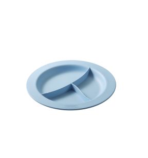 3-compartimentenplaat rond bleu ocean plantaardig Ø 23.5 Liliroc Saint Romain