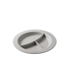 3-compartimentenplaat rond Blanc Coton plantaardig Ø 23.5 Liliroc Saint Romain