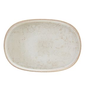 Assiette ovale beige grès émaillé 33x22,5 cm Sand Accolade
