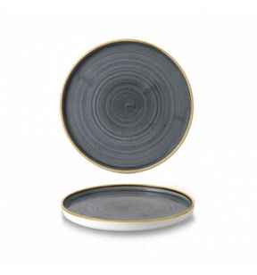 Assiette à bord droit rond blueberry porcelaine vitrifiée Ø 21 cm Stonecast Churchill
