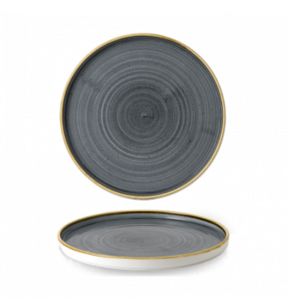 Assiette à bord droit rond blueberry porcelaine vitrifiée Ø 26 cm Stonecast Churchill