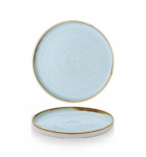 Assiette à bord droit rond duck egg porcelaine vitrifiée Ø 21 cm Stonecast Churchill