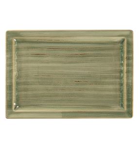 Assiette plate rectangulaire Emerald porcelaine 33,6x23,2 cm Rakstone Spot Rak