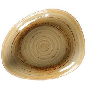 Assiette coupe creuse triangulaire Garnet porcelaine 27,8x22,7 cm Rakstone Spot Rak