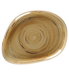 Assiette coupe plate triangulaire Garnet porcelaine 21,9x16,5 cm Rakstone Spot Rak