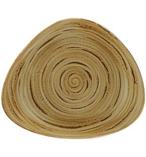 Assiette coupe plate triangulaire Garnet porcelaine 31,4x26,6 cm Rakstone Spot Rak
