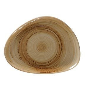 Assiette coupe plate triangulaire Garnet porcelaine 32,6x25 cm Rakstone Spot Rak