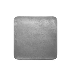 Assiette plate carré gris porcelaine vitrifiée 27x27 cm Shale Rak