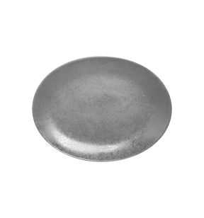 Plat ovale gris porcelaine vitrifiée 36x27 cm Shale Rak